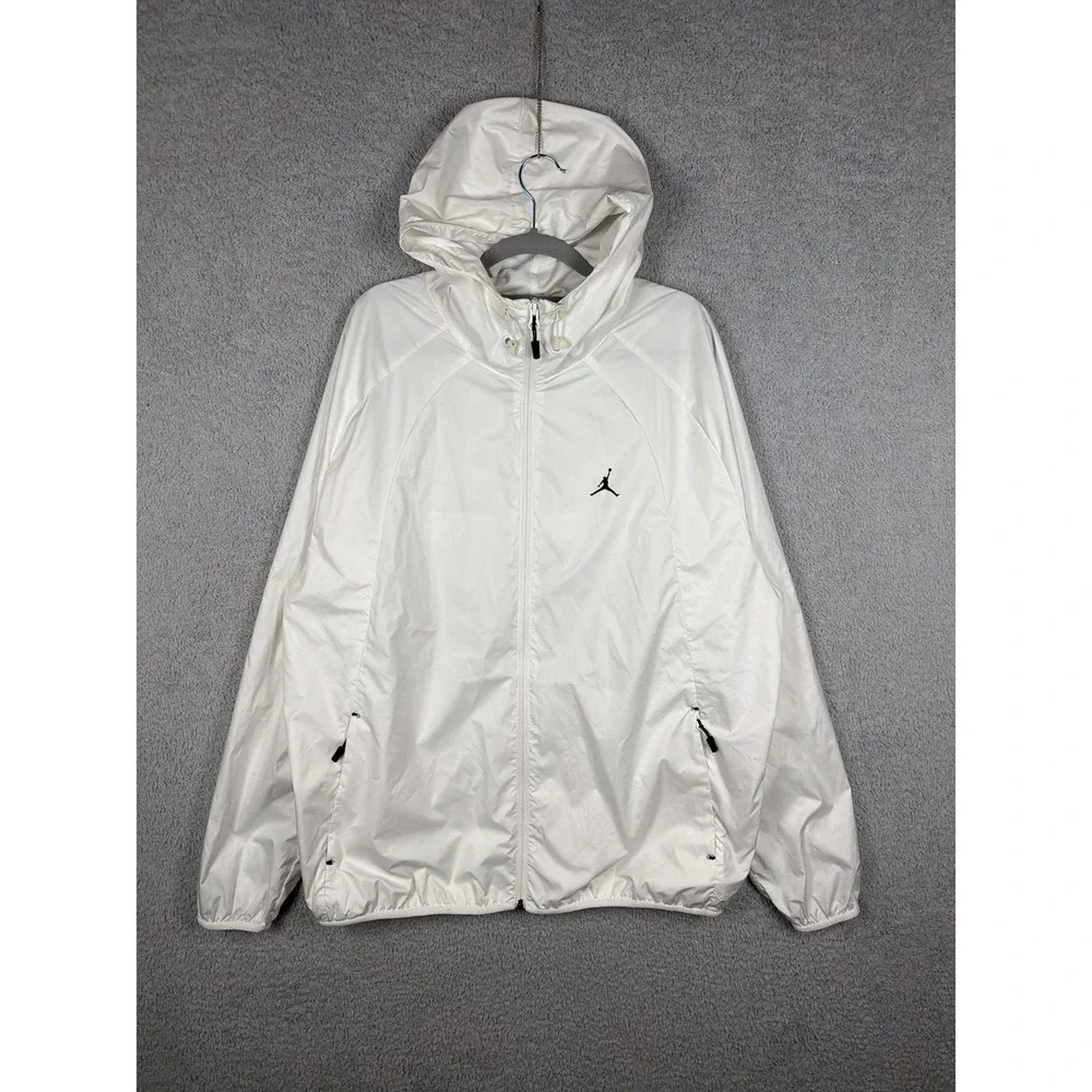 Jordan JSW WINGS WINDBREAKER Hooded Jacket White Mens Size XL